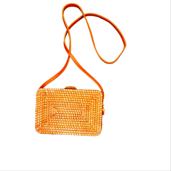 Square Rattan Boho Handbag - Picture 2 of 5